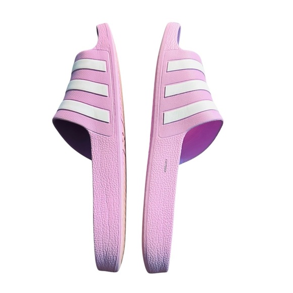 Adidas Adilette Aqua Slides Women’s Size 11 Pink White Stripes Comfort Sandals - Picture 7 of 9